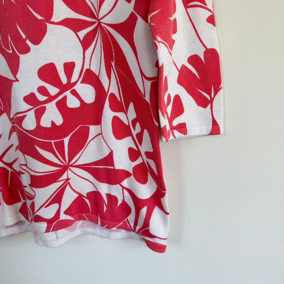 Tommy Bahama Knit Sweater Tropical Print 3/4 Sleeve Top Lightweight Women’s Sz S - Picture 4 of 9